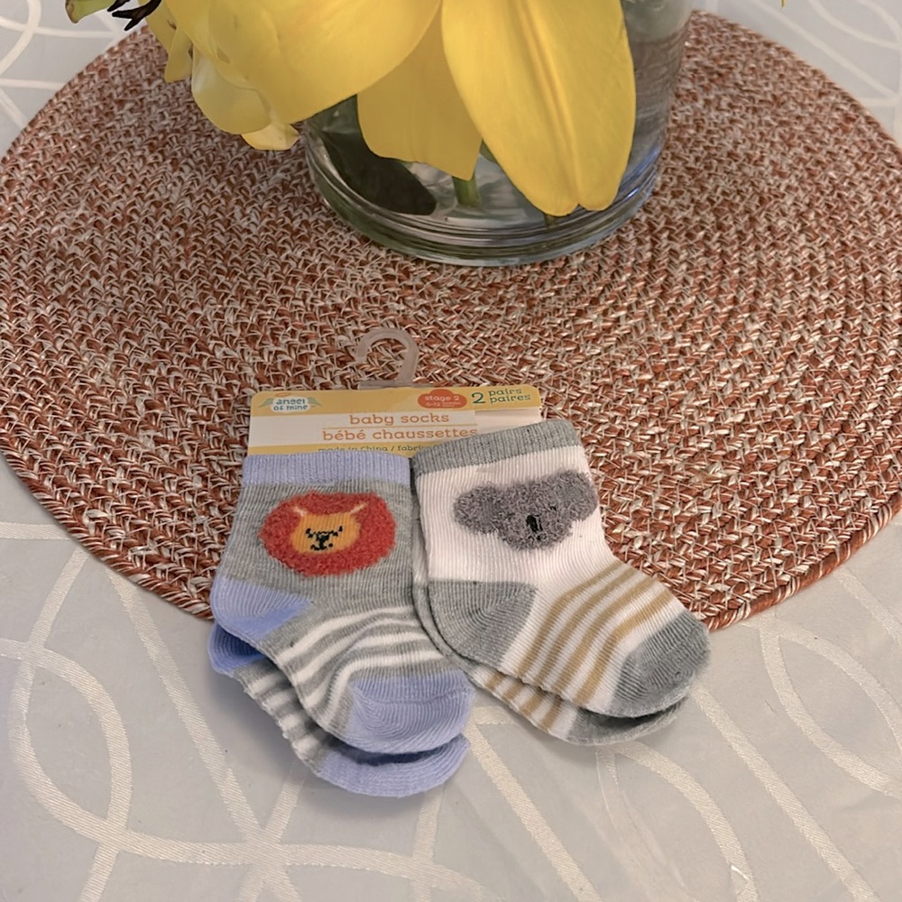Baby socks! 🐻- 🐯 faces. 💕